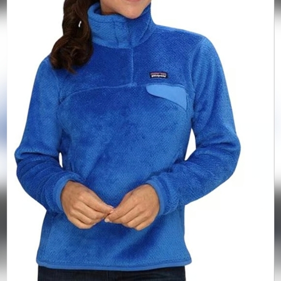 Patagonia Sweaters - Patagonia Women's Small Blue Re-Tool Snap-T Fleece Pullover Jacket Fall Winter